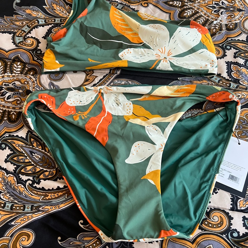 Knix Green and Orange Bikini Vibrant Swimwear